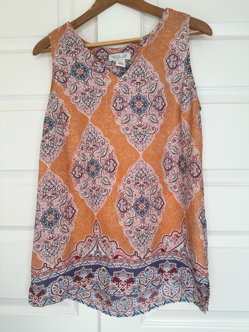 Rachel Zoe Sleeveless Boho Print Blouse - EUC
